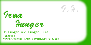 irma hunger business card